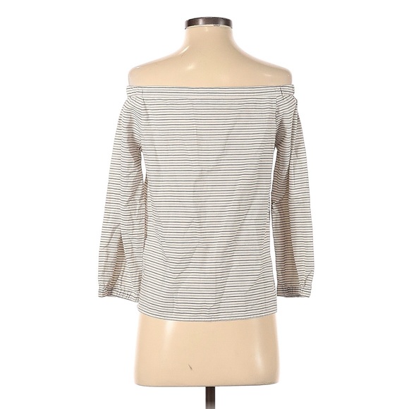 Madewell Indigo-Striped Jardin Off-the-Shoulder Peasant Top - Picture 10 of 16